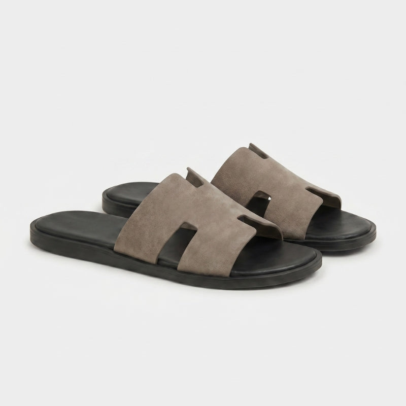 Amalfi Slide Suede Stone Taupe