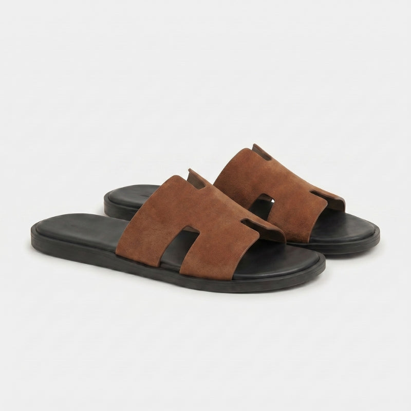 Amalfi Slide Suede Cognac Brown