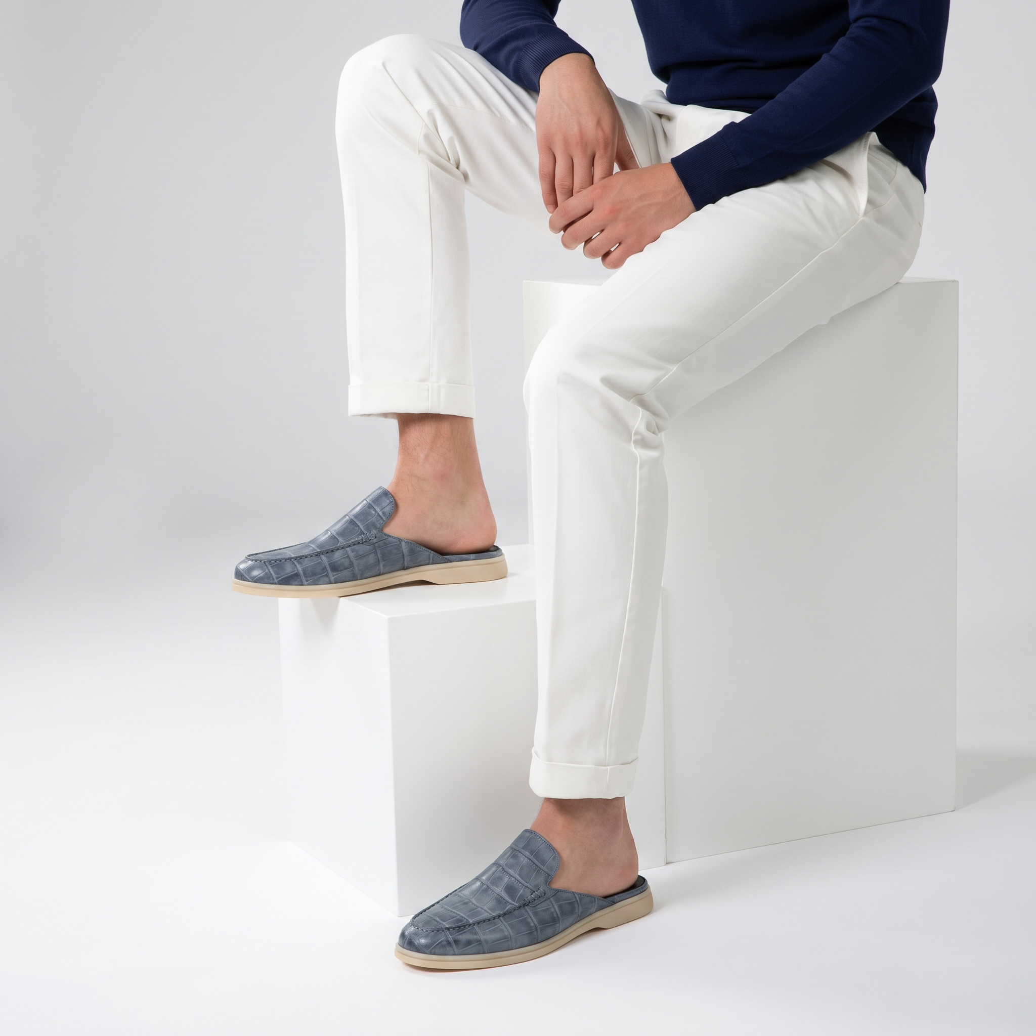 Visconti Croco Chalk White